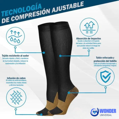 (2 PARES) CobreRelief™ - Medias de compresión de cobre alivio de piernas y pies