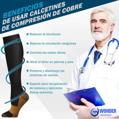 (2 PARES) CobreRelief™ - Medias de compresión de cobre alivio de piernas y pies
